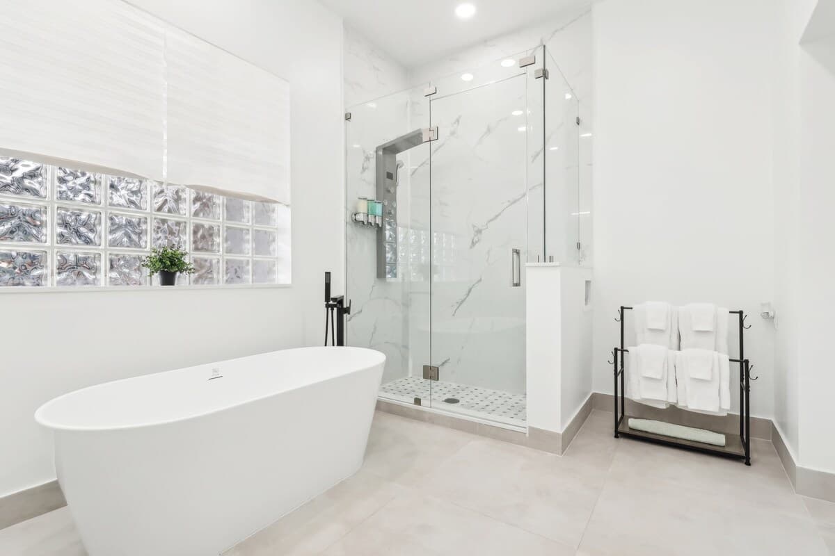 Primary bathroom at Coconut Bliss Villa